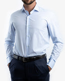 Camisa Clássica 100% Algodão em Azul Claro