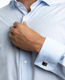 Camisa Clássica 100% Algodão em Azul Claro