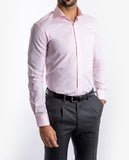 Camisa Clássica 100% Algodão em Cor-de-rosa Claro