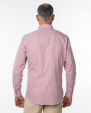 Camisa Casual 100% Algodão em Encarnado Escuro