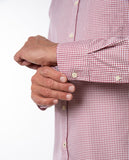 Camisa Casual 100% Algodão em Encarnado Escuro