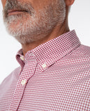 Camisa Casual 100% Algodão em Encarnado Escuro