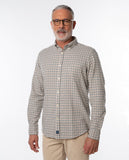 Camisa Casual 100% Algodão em Castanho Claro