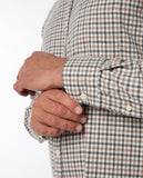 Camisa Casual 100% Algodão em Castanho Claro
