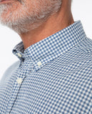Camisa Casual 100% Algodão em Azul Escuro
