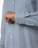 Camisa Casual 100% Algodão em Azul Escuro