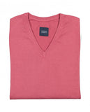 Camisola Decote em V em Cor-de-rosa Escuro