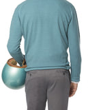 Camisola Decote em V 100% Lã Merino em Verde Seco