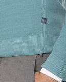 Camisola Decote em V 100% Lã Merino em Verde Seco