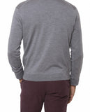 Camisola Decote em V 100% Lã Merino em Cinzento