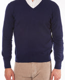 Camisola Decote em V em Azul Escuro