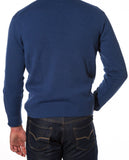 Camisola Decote em V em Azul