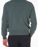 Camisola Decote em V 100% Caxemira em Azul