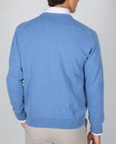 Camisola Decote em V em Azul Claro