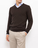 Dark Brown V Neck Sweater