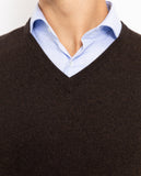 Dark Brown V Neck Sweater