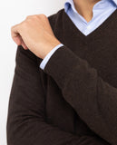 Dark Brown V Neck Sweater