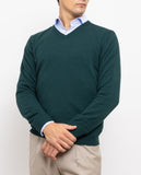 Camisola Decote em V em Verde Escuro