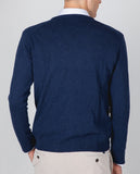 Camisola Decote em V em Azul Escuro