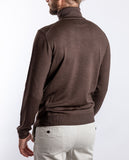 Camisola Gola Alta 100% Lã Virgem em Castanho