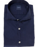 Camisa Casual 100% Algodão em Azul Escuro
