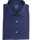 Camisa Casual 100% Algodão em Azul Escuro