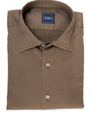 Camisa Casual 100% Algodão em Castanho
