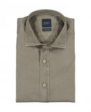 Camisa Casual 100% Algodão em Verde Seco Claro