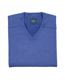Camisola Decote em V 100% Algodão em Azul