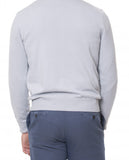 Camisola Decote em V 100% Algodão em Cinzento Claro
