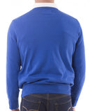 Blue V Neck Sweater 100% Cotton