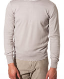 Light Grey Crew Neck Sweater 100% Wool
