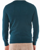Green Crew Neck Sweater 100% Wool