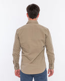 Camisa Casual 100% Algodão em Castanho