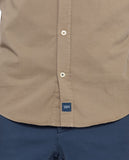 Camisa Casual 100% Algodão em Castanho