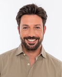 Camisa Casual 100% Algodão em Castanho