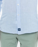 Camisa Casual 100% Linho em Azul Claro
