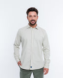 Camisa Casual 100% Algodão em Bege Claro