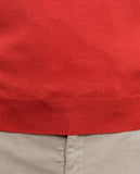 Camisola Decote em V 100% Lã Merino em Cor de Laranja Escuro