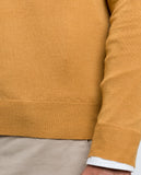 Camisola Decote em V 100% Lã Merino em Amarelo Escuro