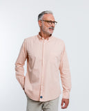 Camisa Casual 100% Algodão em Cor-de-rosa Claro