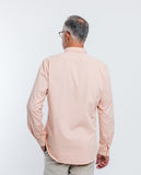 Camisa Casual 100% Algodão em Cor-de-rosa Claro