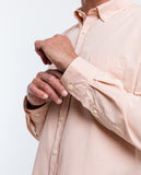 Camisa Casual 100% Algodão em Cor-de-rosa Claro