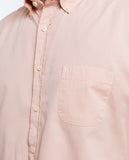 Camisa Casual 100% Algodão em Cor-de-rosa Claro