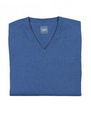 Camisola Decote em V em Azul