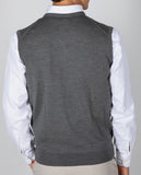 Dark Grey V Neck Sweater 100% Merino Wool