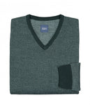 Camisola Decote em V em Verde Escuro