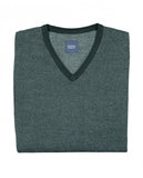Camisola Decote em V em Verde Escuro