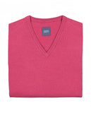 Camisola Decote em V em Cor-de-rosa Escuro