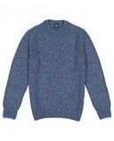 Blue Crew Neck Sweater 100% Flece wool